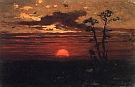 maľba západ slnka